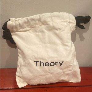 Theory Cream and Black Drawstring Bag